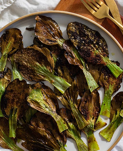 crispy baked bok choy chips (air fryer option)