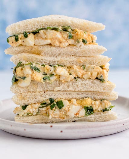 Watercress Egg Salad Tea Sandwiches