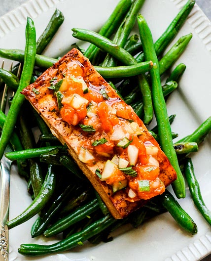 Tofu Steaks With Apricot Mint Compote