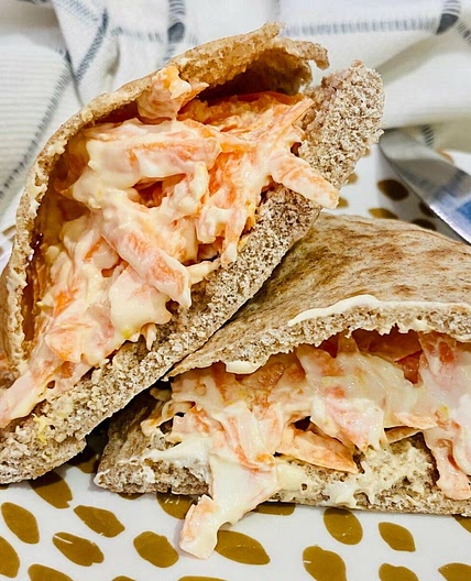 Pitta with Carrot, Lemon & Soft Cheese
