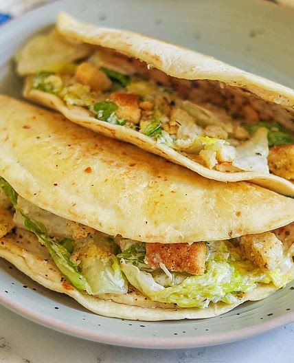Chicken Caesar Smashed Tacos