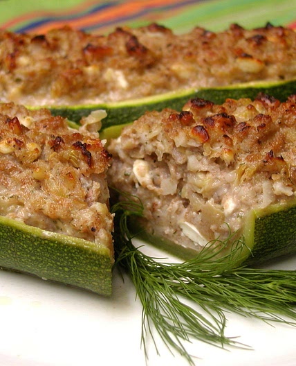 Stuffed Zucchini With Walnuts and Feta