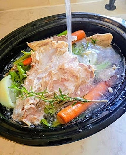 Slow Cooker Turkey Carcass Broth