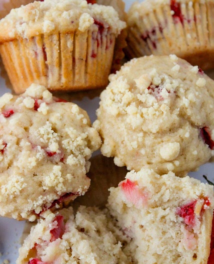 Vegan Strawberry Muffins with Crumble Topping