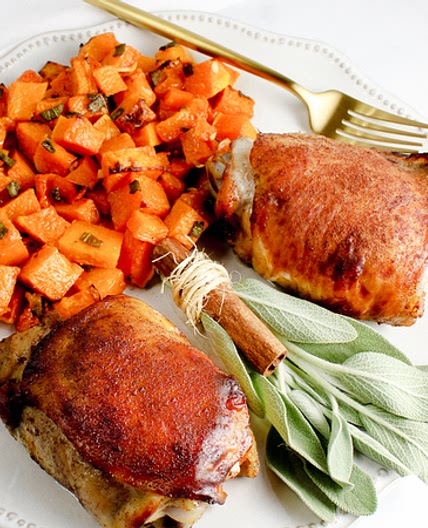 Sheet Pan Cinnamon Roasted Chicken with Butternut and Sage