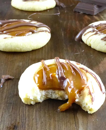 Spelt Caramel Thumbprint Cookies