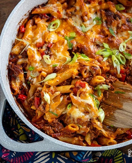 Pulled Pork Pasta Bake