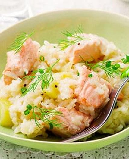 Slow Cooker Salmon "Risotto"