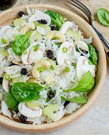 Rice, Spinach and Cashew Salad