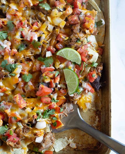Sweet Pork Sheet Pan Nachos