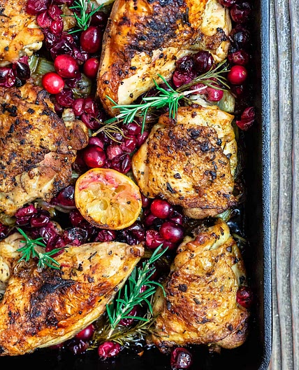 Baked Cranberry Chicken with Rosemary