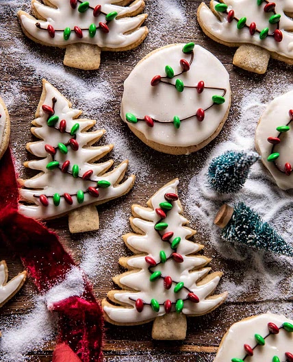 Easy Vanilla Bean Christmas Lights Cookies