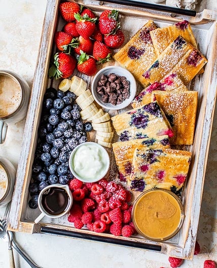 Yogurt Sheet Pan Pancakes with Berries