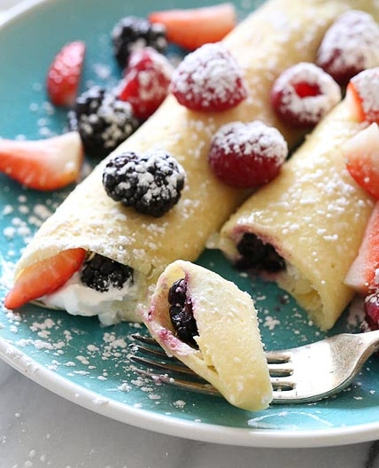 Czech Crepes with Berries and Cream
