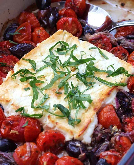Baked Feta Cheese and Tomatoes