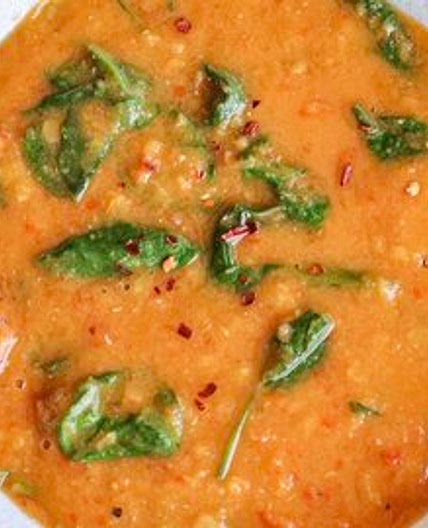 Red Lentil & Spinach Soup