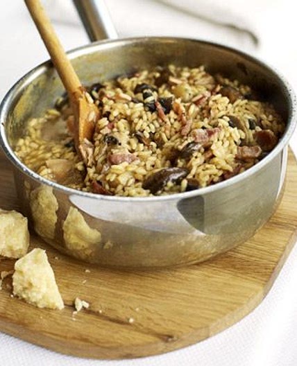 Bacon & mushroom risotto