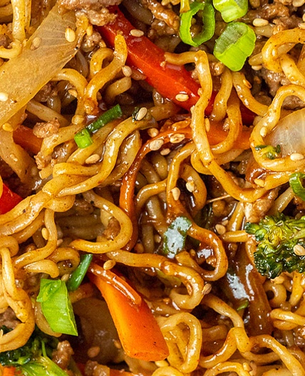 Ground Beef Ramen Skillet