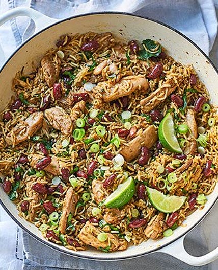 Jerk-style chicken pilaf