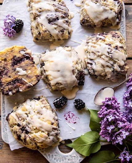 Blackberry Lavender White Chocolate Scones