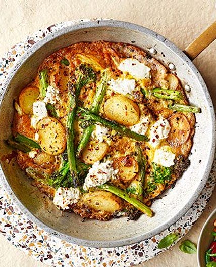 Ricotta, broccoli, & new potato frittata