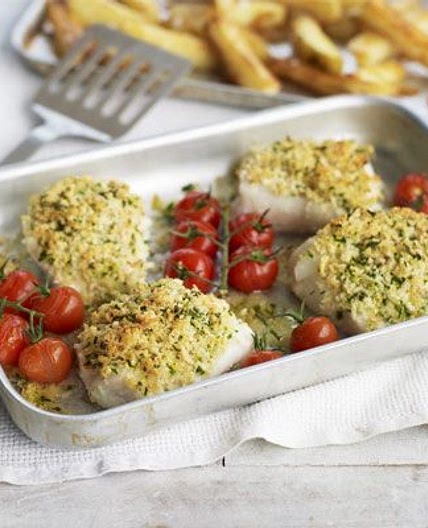 Oven-baked fish & chips