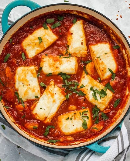 Smoky Tomato & Halloumi Bake