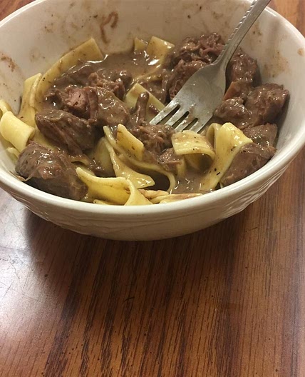 Slow Cooker Venison Stroganoff Meal