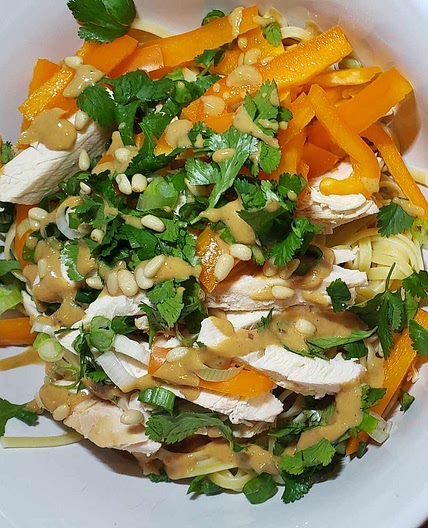 Chicken Noodle Salad with Peanut-Ginger Dressing