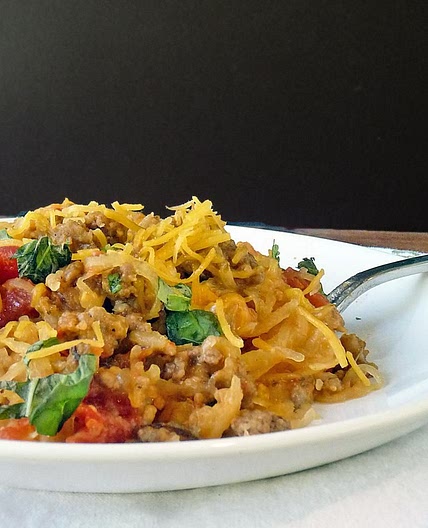 Baked Spaghetti Squash with Beef and Veggies