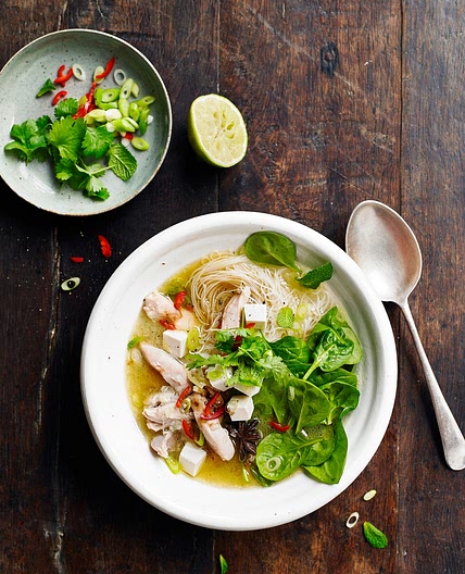 Chicken & tofu noodle soup