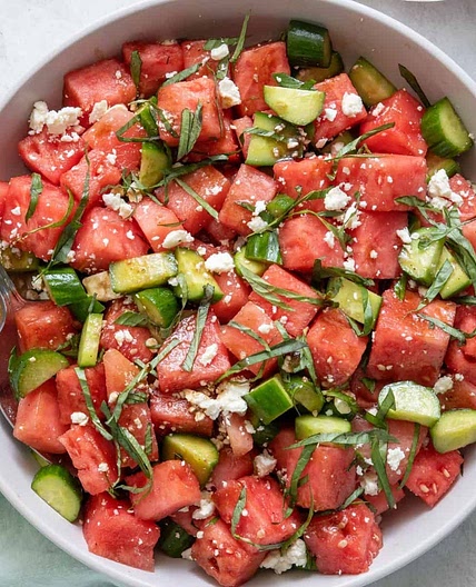 Watermelon Cucumber Salad Recipe