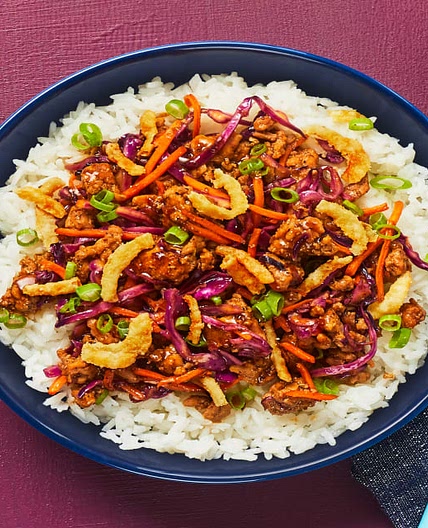 Sweet Chili Turkey & Cabbage Stir-Fry with Crispy Fried Onions