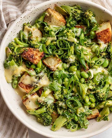 Roasted Broccoli Asparagus Salad