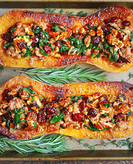 Sausage Stuffed Butternut Squash