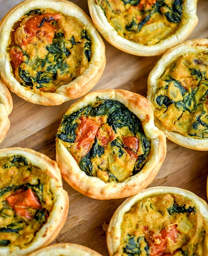 Vegan Mini Quiches (with Tofu, Spinach and Pistachios)