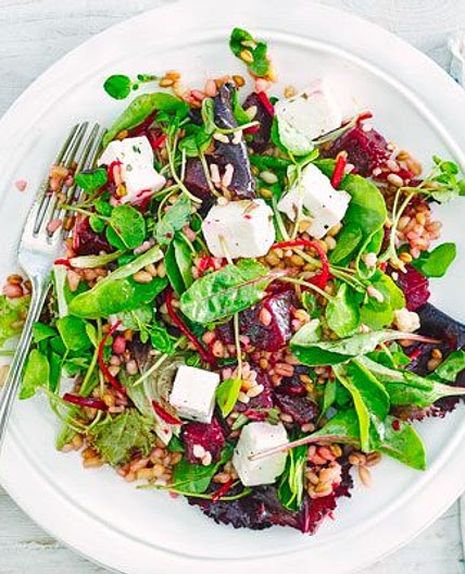 Beetroot, feta & grain salad