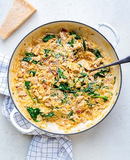 One-pot Leftover Turkey Orzo Pasta
