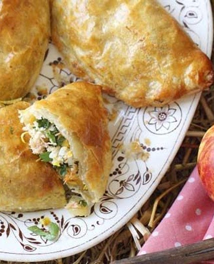 Crab & leek pasties
