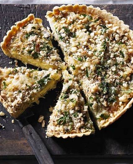 Leek & Caerphilly crumble tart