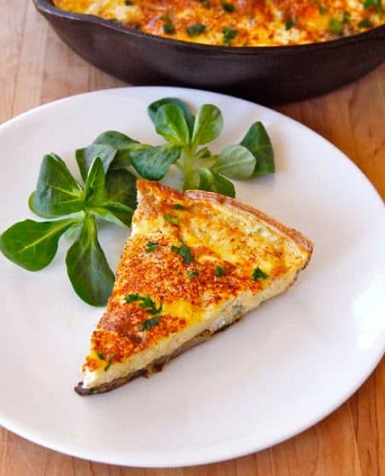 Mushroom, Harissa and Goat Cheese Frittata