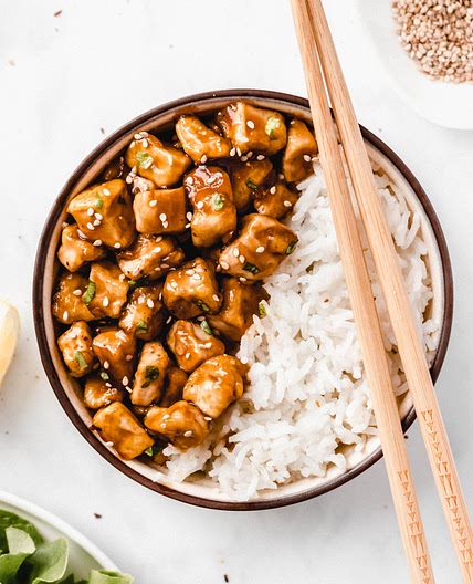 Sticky Teriyaki Tofu Rice Bowl