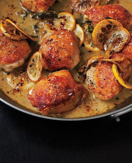 Roasted Chicken Thighs with Lemon and Oregano