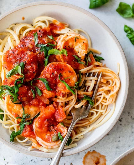 Linguini and Shrimp Fra Diavolo