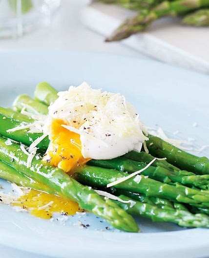 Asparagus with poached egg