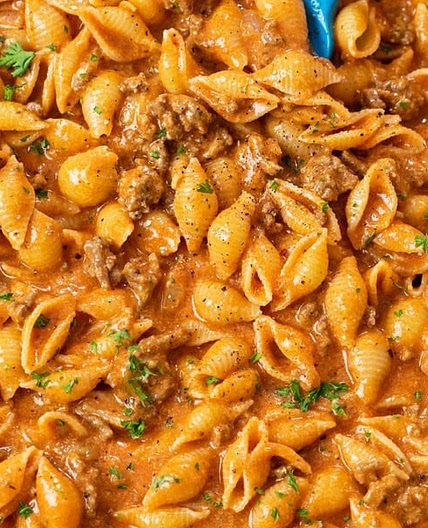 Creamy Beef and Shells