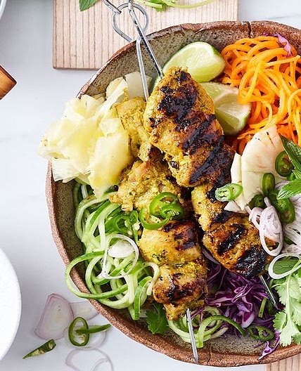 Turmeric and coconut chicken bowl