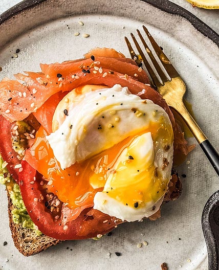 Smoked Salmon Avocado Toast w/ Poached Egg