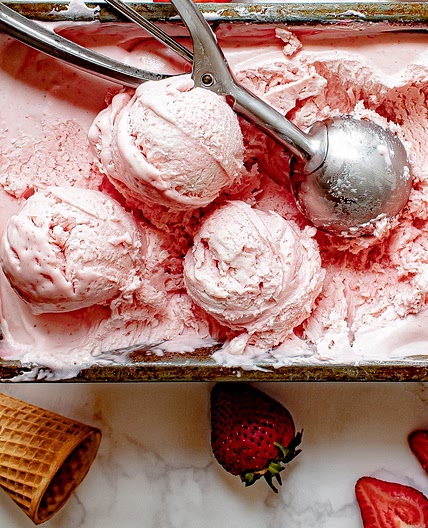 No Churn Strawberry Ice Cream