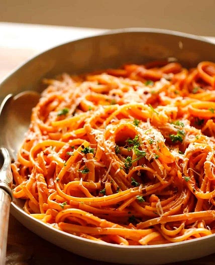 Tomato Cream Sauce Recipe with Linguine